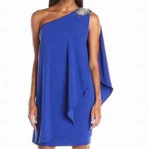 JS Boutique Royal Blue One Shoulder Sheath Dress